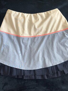 Lucky in Love Tennis Skort Navy/White/Light blue ruffle bottom size S